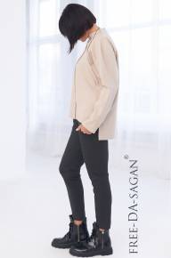 Брюки разрезные из плотного трикотажа rayon темно-серого цвета 7/8 - Брюки разрезные из плотного трикотажа rayon темно-серого цвета 7/8